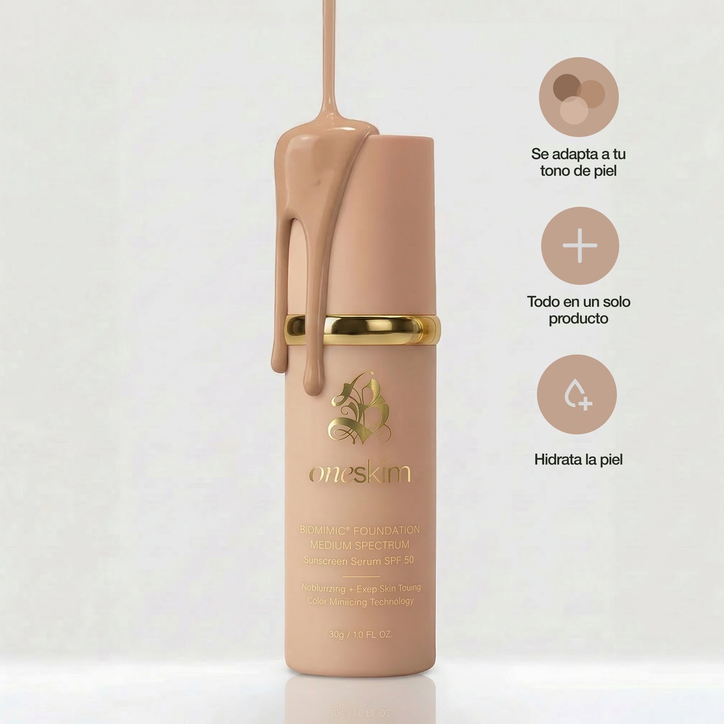 Base de Maquillaje Antiedad con SPF 50 – Se Adapta a tu Tono de Piel