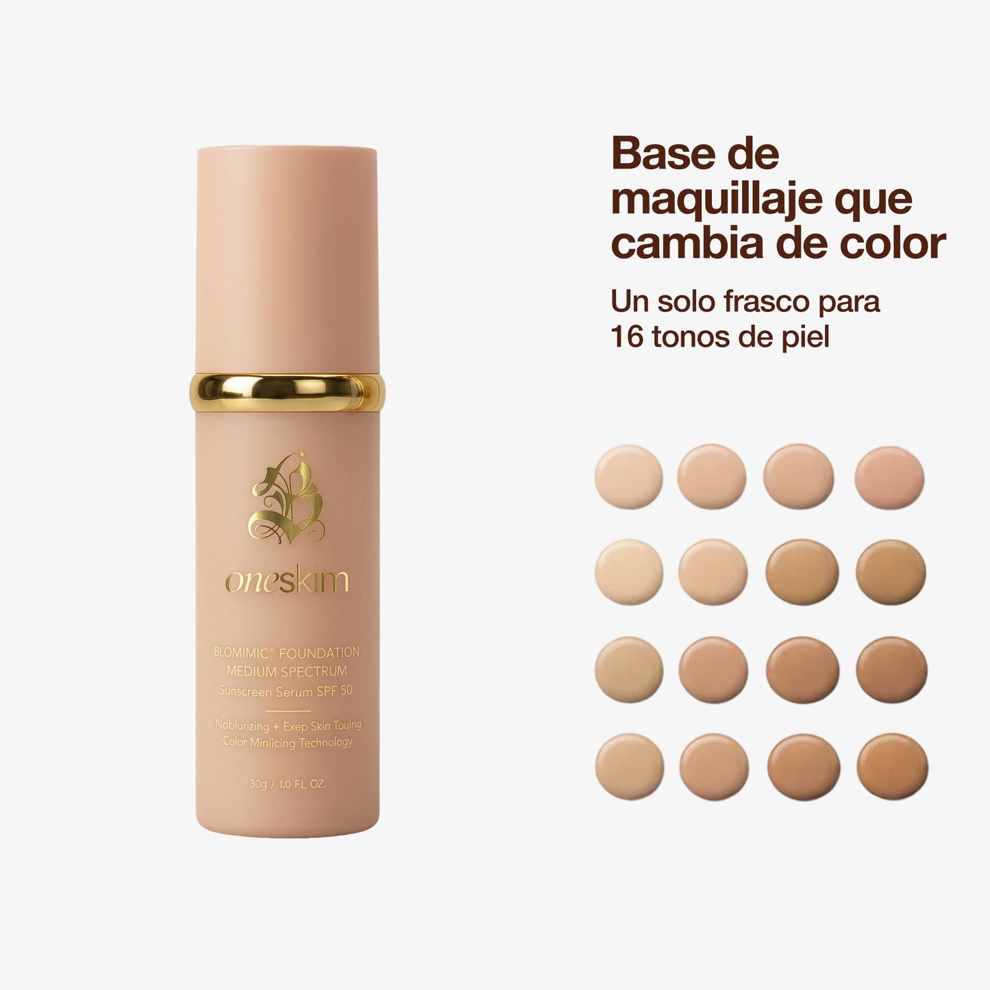Base de Maquillaje Antiedad con SPF 50 – Se Adapta a tu Tono de Piel